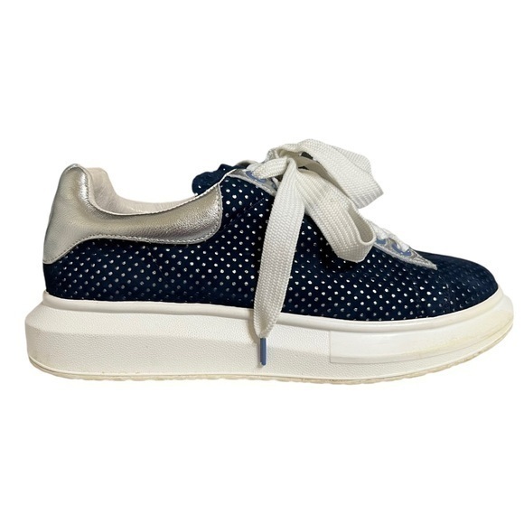 Hollie Watman Shoes - Hollie Watman Seeing Spots in Navy & Silver Tennis Shoes Size 9
